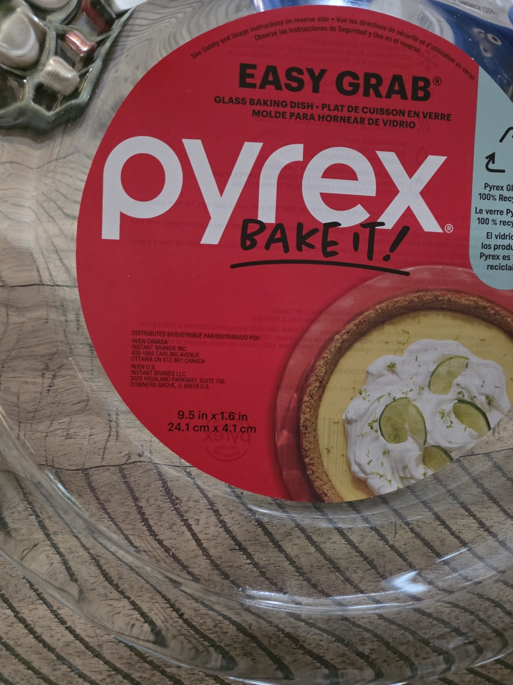 Pyrex Clear Glass Easy Grab Baking Dish with Red Label